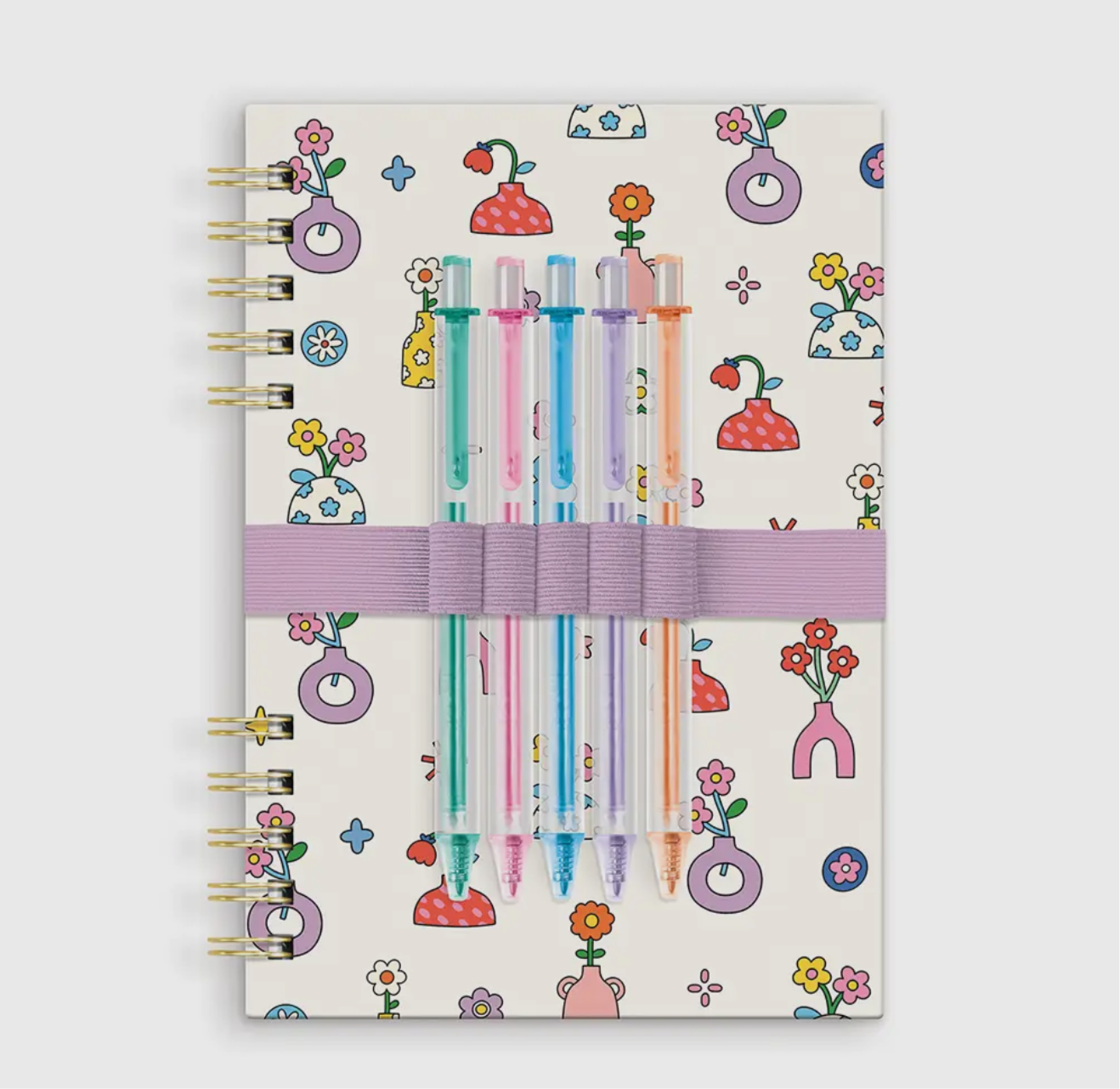 Flower Notebook + Gel pens