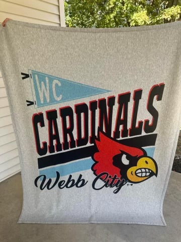 Webb City Cardinals Mascot Blanket