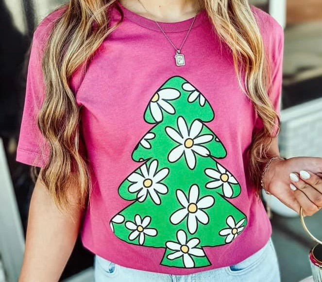 Floral Christmas Short Sleeve