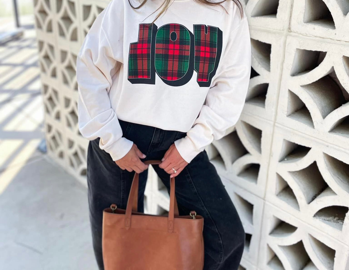 Plaid Joy Crewneck