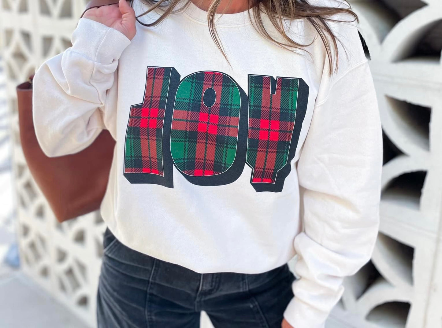 Plaid Joy Crewneck