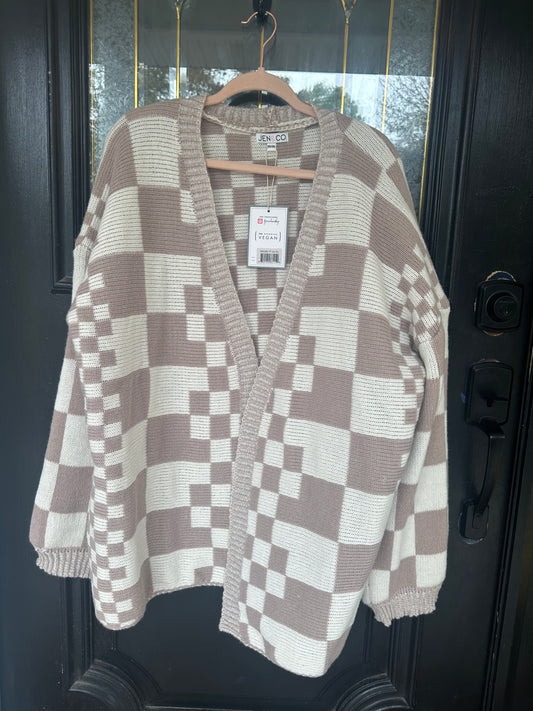 Brown Checkered Sweater